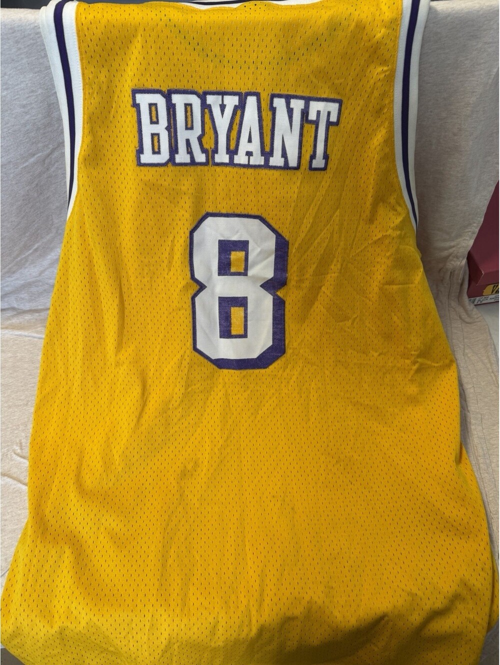 Kobe Bryant #8 Yellow Basketball Jersey Size XXL Length +2